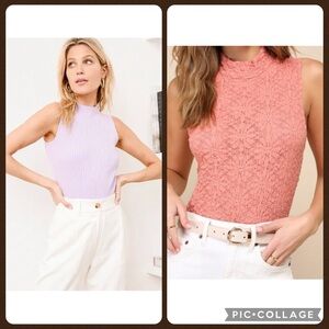 2 piece lulus mock neck tank top M/L